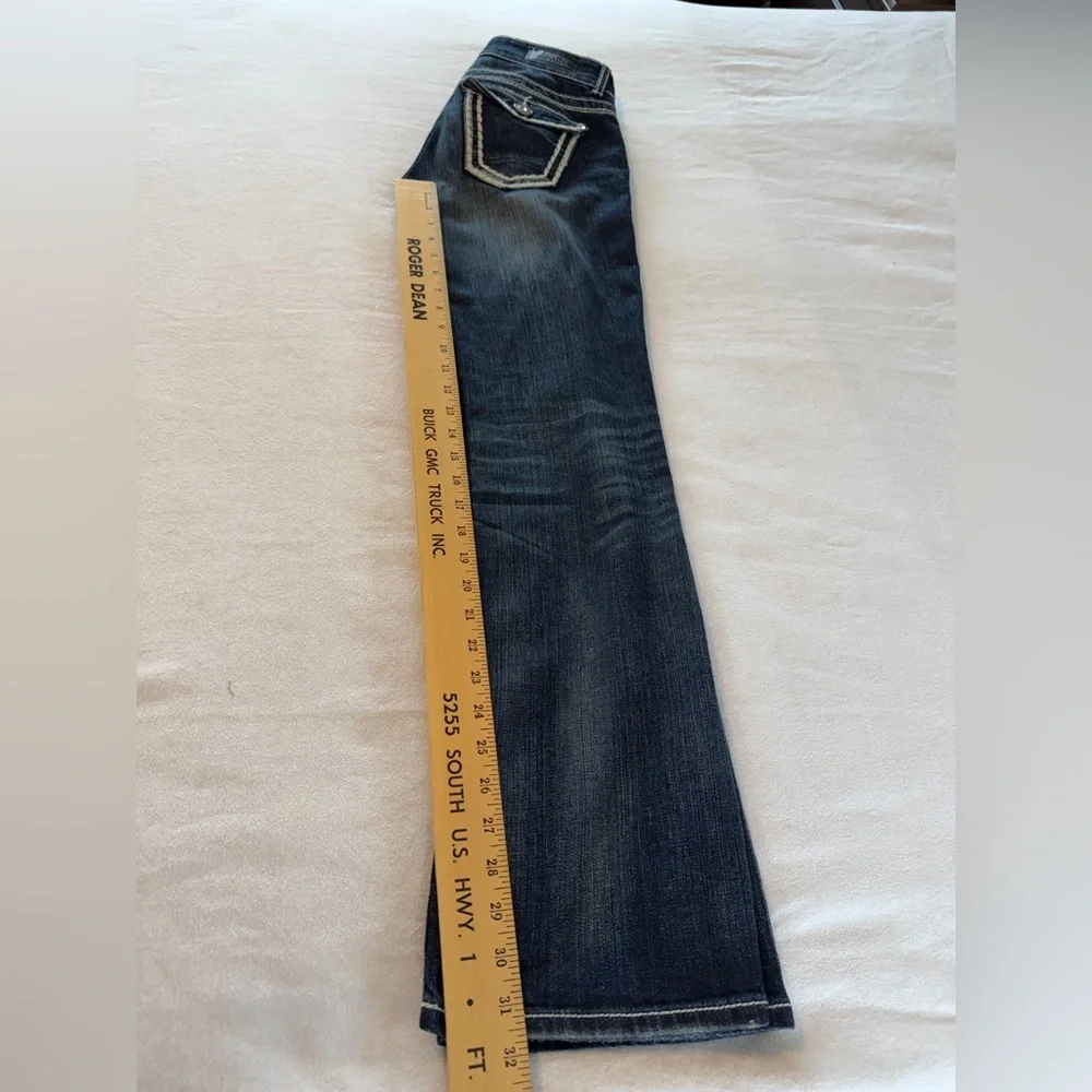 Daytrip Leo 26R Dark Wash Bootcut Jeans Western Cowgirl Y2K Flap Pocket Stretch - Picture 10 of 13